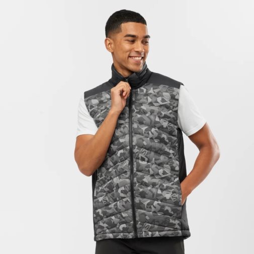 Salomon Essential Xwarm Down Men's Insulated Vests Camo | CA 74I80